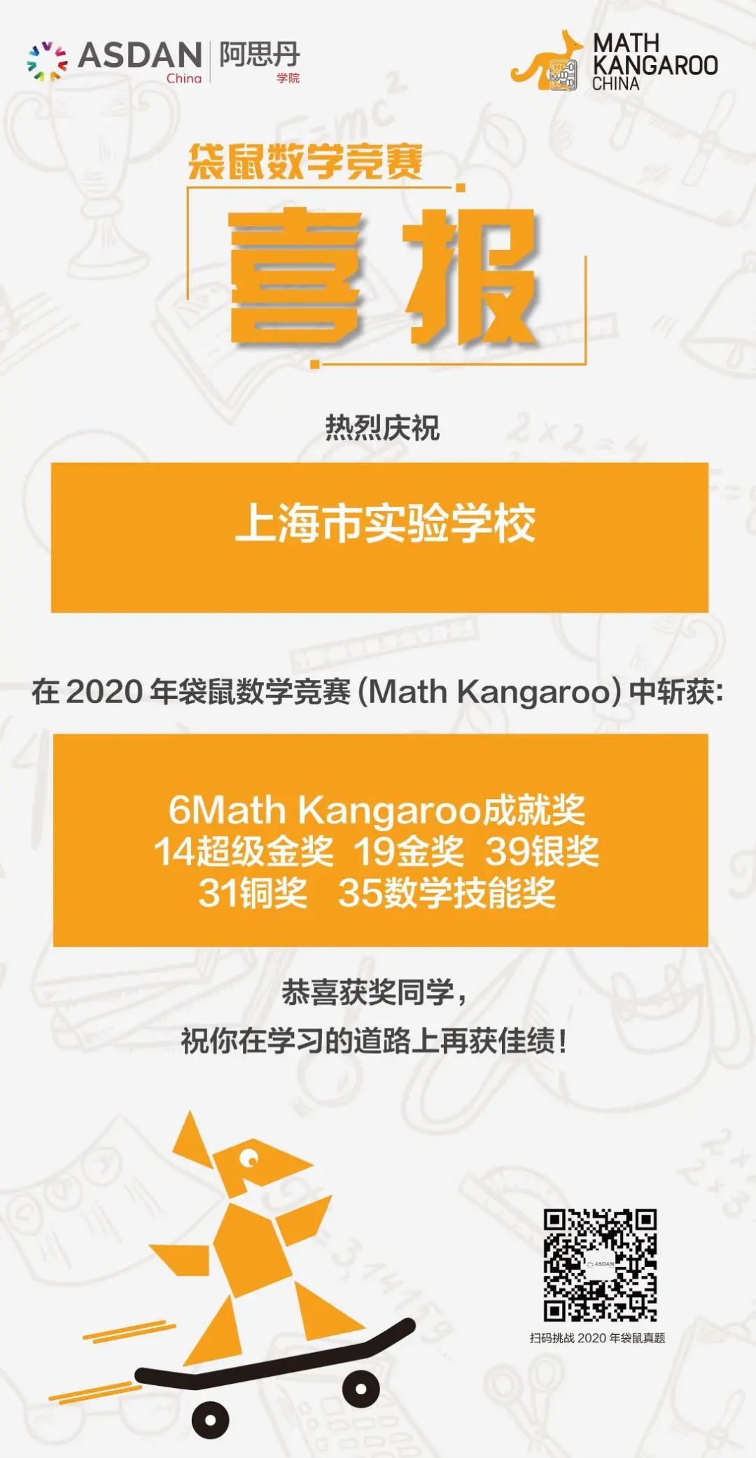 上海市实验学校国际部 2020年袋鼠数学竞赛奖项揭晓图片_127