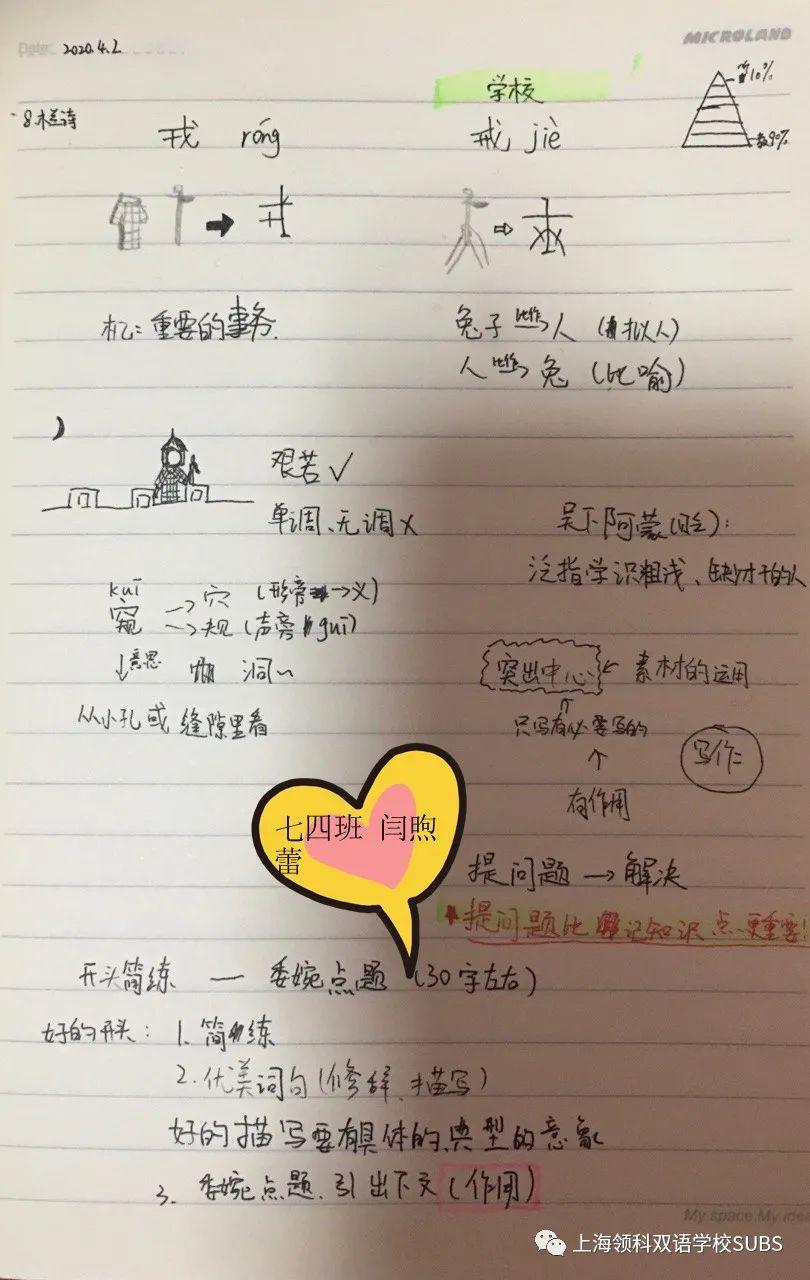 你的优秀有“记”可寻——领科双语学子课堂笔记大赏图片_127