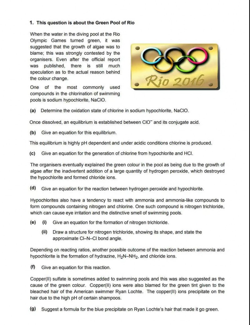 如何准备英国化学竞赛UKCHO 错过这些通识知识就是失去了竞争力法宝内容图片_1