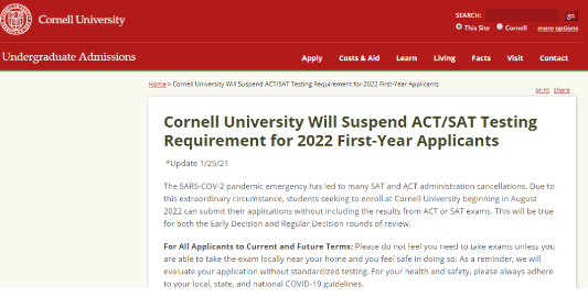 2022康奈尔大学test optional政策继续沿用  美本申请是否真的减负了？内容图片_1