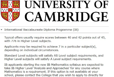 IB申请英国G5大学要多少分？官网给出了最低36分的要求内容图片_1
