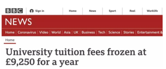 2021年英国本科学费降低最高不超过9250英镑  多所大学明确降低Alevel成绩申请要求内容图片_1