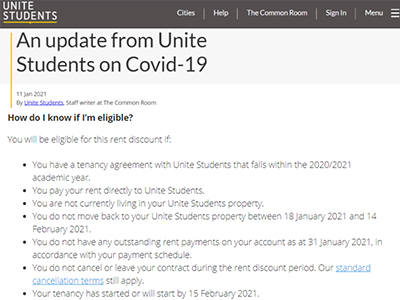 2021英国大学本科宿舍费减免了  你的租金到账了吗？