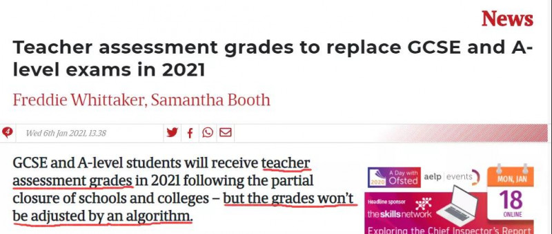 2021年英格兰Alevel大考成绩怎么评估？官方回应来了内容图片_1