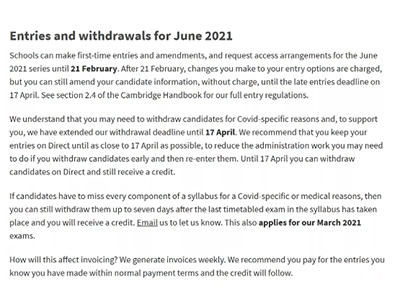 国际考生请注意！2021年CAIE六月大考报名时间表来了  赶紧了解新的报名申请豁免信息