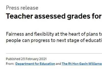 同学们注意 英国教育部已官宣Alevel夏季大考导师评估细则 本次评估将不会使用算法