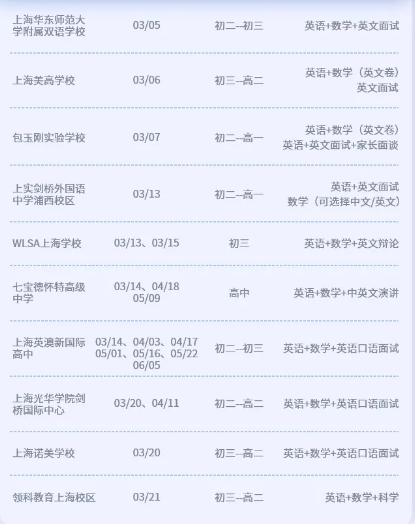 28所上海国际学校秋招考试时间以及开放日汇总  别错过这些学校的秋招哦内容图片_1