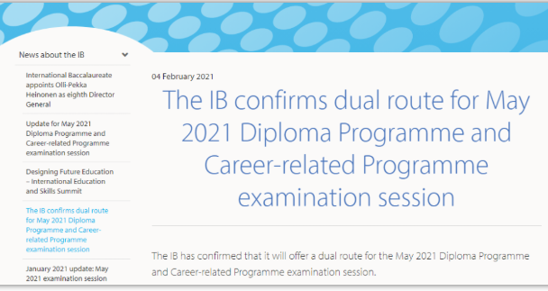 IB大考方案出炉 如何应对2021年IB大考这2种方案供你选择内容图片_1