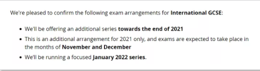 2021年爱德思IGCSE额外考试时间将在年底句型  这些科目的IG同学赶紧报考内容图片_1