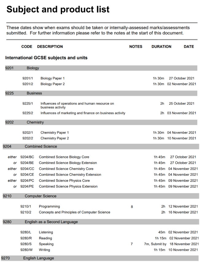 2021年ALevel秋季考试时间分享 快来看看爱德思AQA的考试时间表内容图片_3