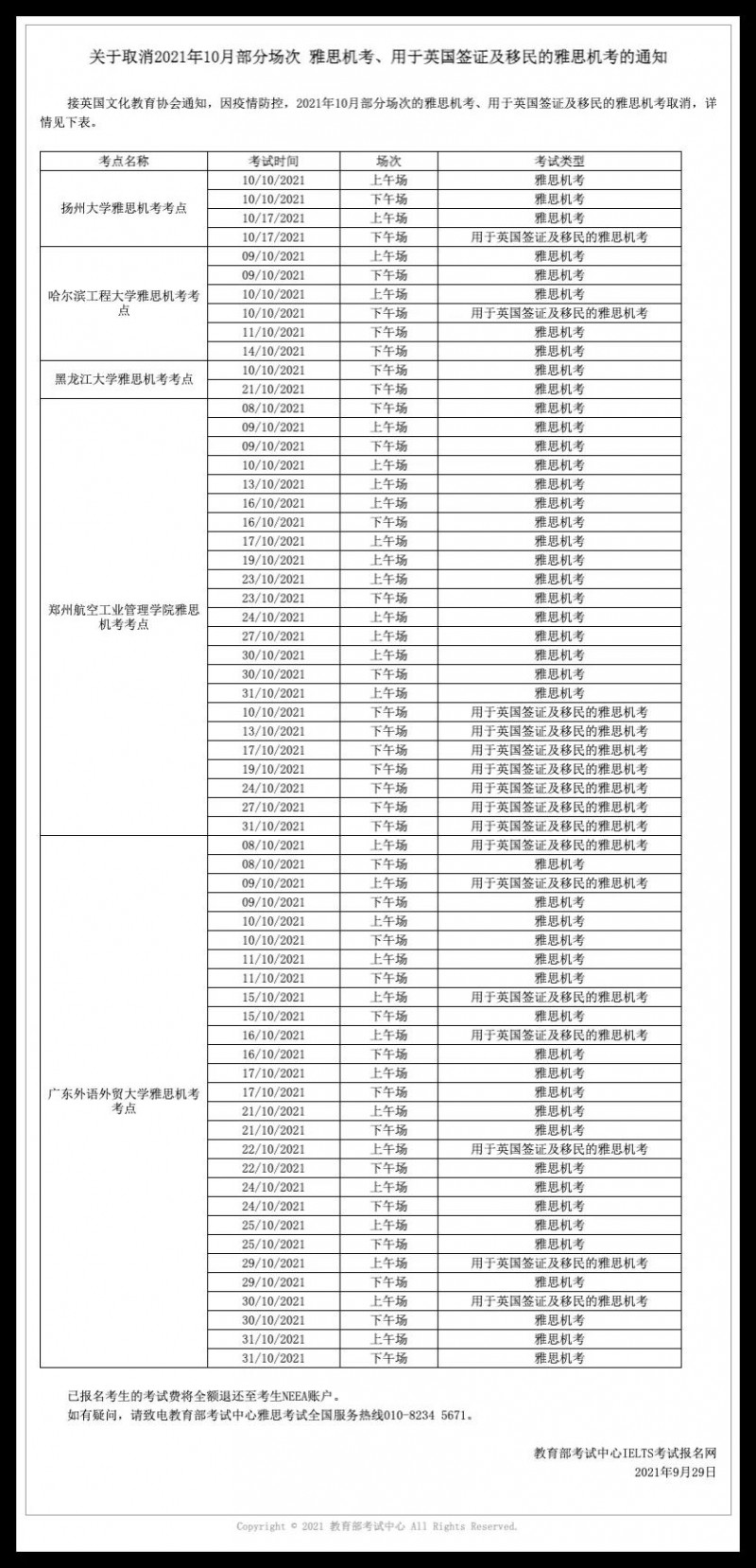 注意10月雅思考试继续取消涉及众多考点  要拿语言成绩的同学又忧伤了内容图片_1