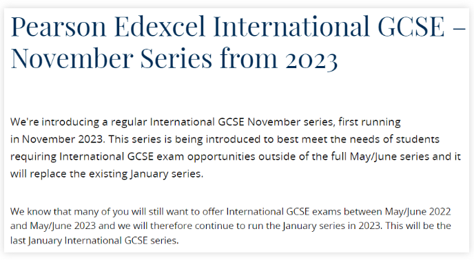 爱德思将取消1月考试季  IGCSE的同学可要注意了内容图片_1
