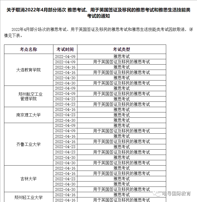 4月这些雅思考点纷纷取消  涉及上海、苏州、深圳等地内容图片_2