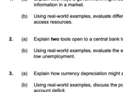 IB经济经典例题分享来了  3个paper的重点不可不知