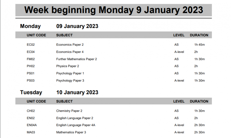 2022-2023牛津AQA考试时间已出  这个秋季只考GCSE内容图片_8