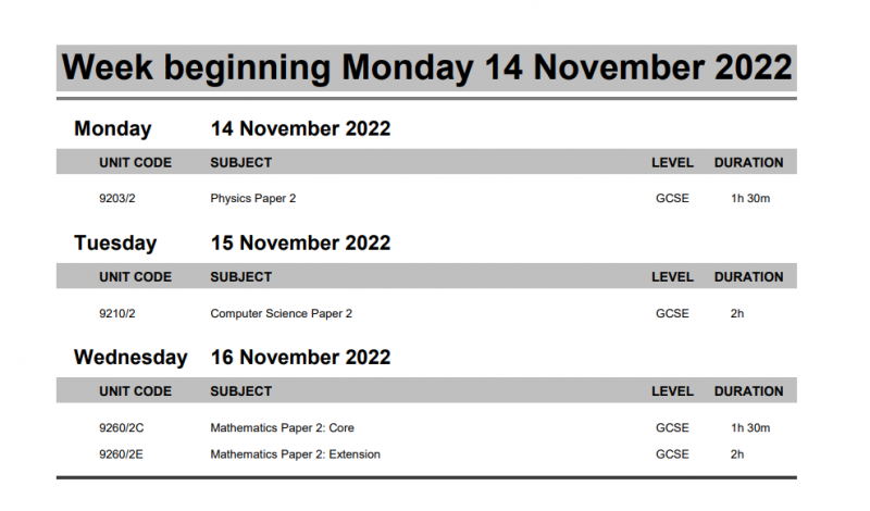 2022-2023牛津AQA考试时间已出  这个秋季只考GCSE内容图片_5