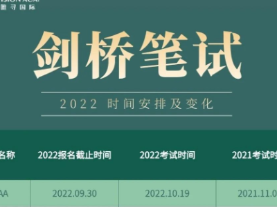 剑桥笔试时间分享来了  快来看去年和今年的时间变化不同